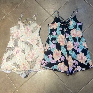 Forever 21 Floral Rompers X 2! Size Medium